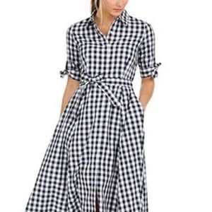 NWT $119~ CALVIN KLEIN ~Gingham Midi Dress
Size 12